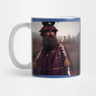 Scottish Highlander in Clan Tartan Mug